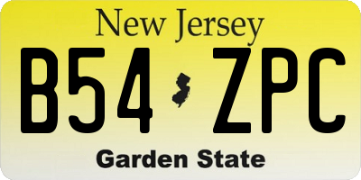 NJ license plate B54ZPC