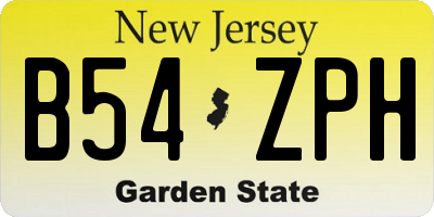 NJ license plate B54ZPH