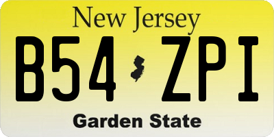 NJ license plate B54ZPI