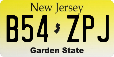 NJ license plate B54ZPJ
