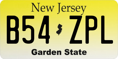 NJ license plate B54ZPL