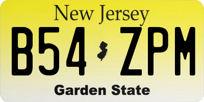 NJ license plate B54ZPM