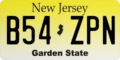 NJ license plate B54ZPN
