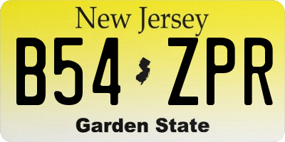 NJ license plate B54ZPR