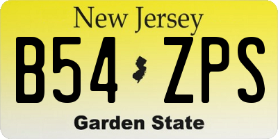 NJ license plate B54ZPS