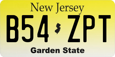 NJ license plate B54ZPT