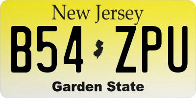 NJ license plate B54ZPU