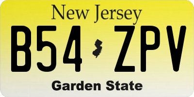 NJ license plate B54ZPV