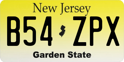 NJ license plate B54ZPX