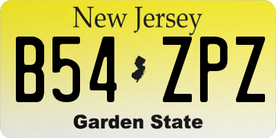 NJ license plate B54ZPZ