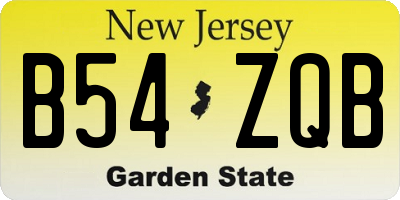 NJ license plate B54ZQB