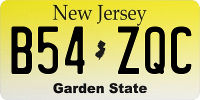NJ license plate B54ZQC