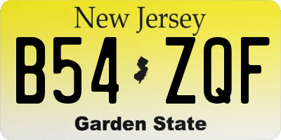 NJ license plate B54ZQF