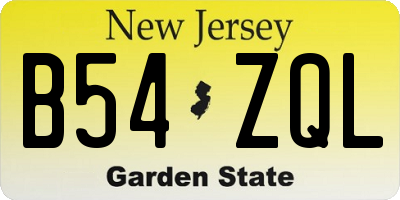 NJ license plate B54ZQL