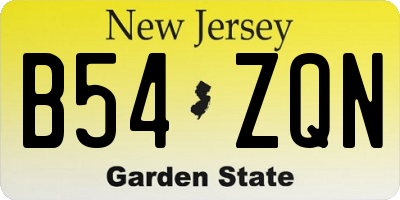 NJ license plate B54ZQN