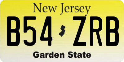 NJ license plate B54ZRB