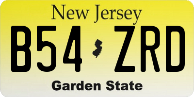 NJ license plate B54ZRD