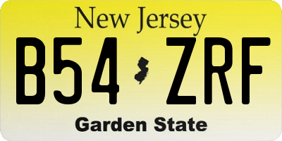 NJ license plate B54ZRF