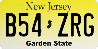 NJ license plate B54ZRG