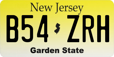 NJ license plate B54ZRH