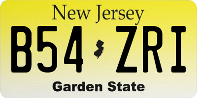 NJ license plate B54ZRI