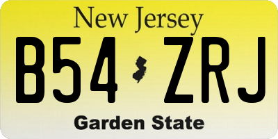 NJ license plate B54ZRJ