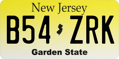 NJ license plate B54ZRK