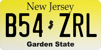 NJ license plate B54ZRL