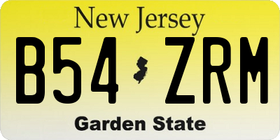 NJ license plate B54ZRM