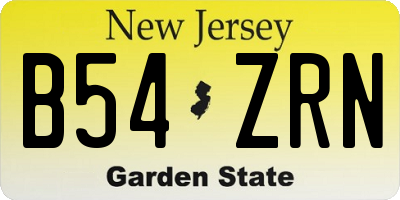 NJ license plate B54ZRN