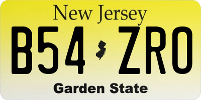 NJ license plate B54ZRO