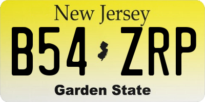 NJ license plate B54ZRP