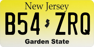 NJ license plate B54ZRQ