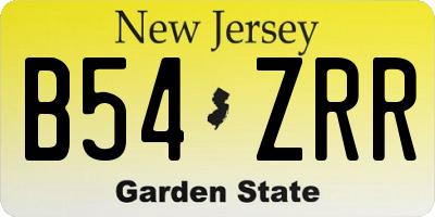 NJ license plate B54ZRR