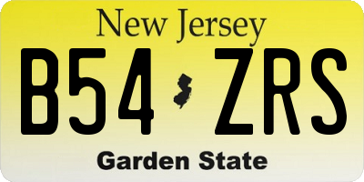 NJ license plate B54ZRS