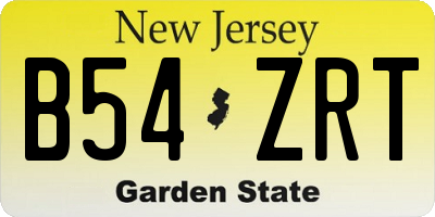 NJ license plate B54ZRT