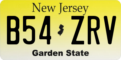 NJ license plate B54ZRV