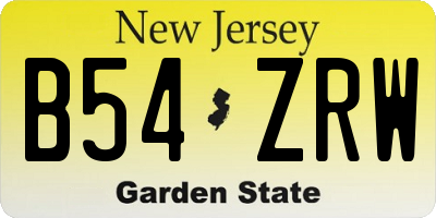 NJ license plate B54ZRW