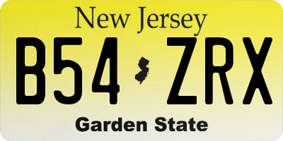 NJ license plate B54ZRX