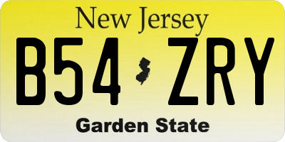 NJ license plate B54ZRY