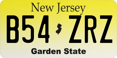 NJ license plate B54ZRZ