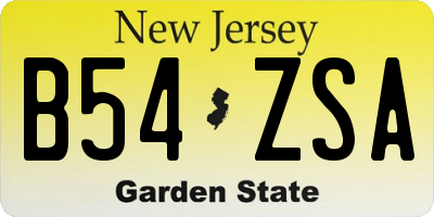 NJ license plate B54ZSA