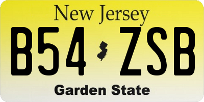 NJ license plate B54ZSB