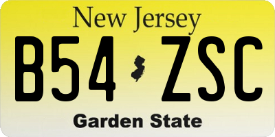 NJ license plate B54ZSC