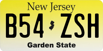 NJ license plate B54ZSH