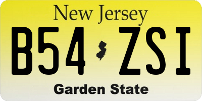 NJ license plate B54ZSI