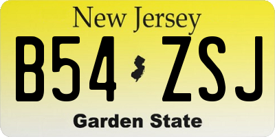 NJ license plate B54ZSJ