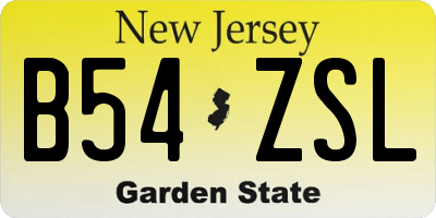NJ license plate B54ZSL