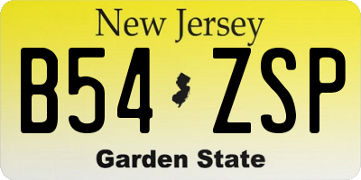 NJ license plate B54ZSP