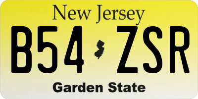NJ license plate B54ZSR